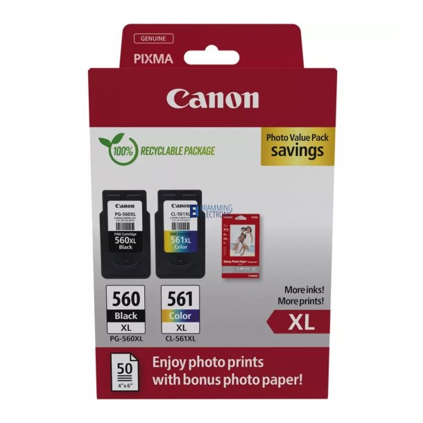 Canon PG-560XL / CL-561XL Photo Value Pack (Sort og Farve)