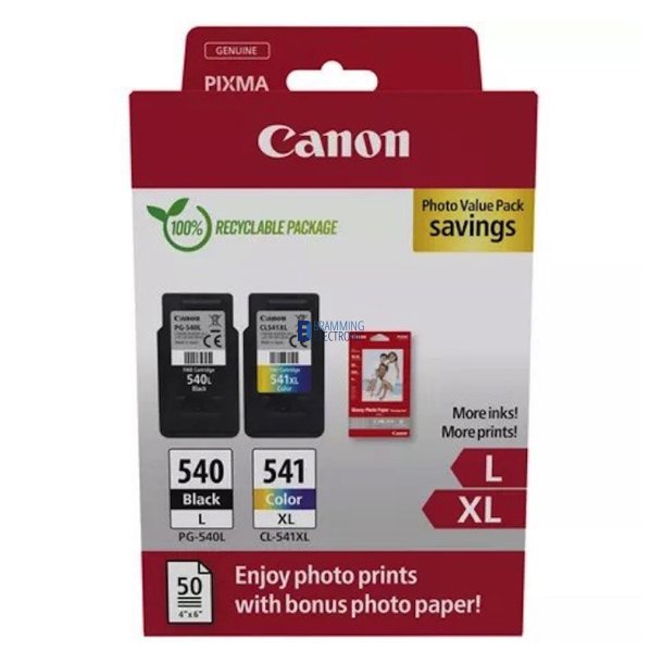 Canon PG-540L / CL-541XL Photo Value Pack (Sort og Farve)