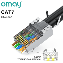 Modularstik 8/8 RJ45 Cat7 (Pass Through) skrmet, 5 stk.