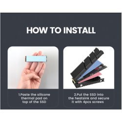 M.2 SSD Heatsink - Sort (Support PC &amp; PS5) Cool Cold II