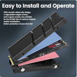 M.2 SSD Heatsink - Sort (Support PC &amp; PS5) Cool Cold II