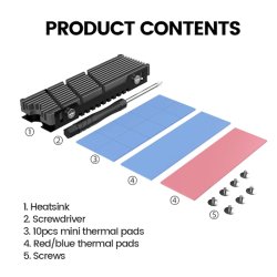M.2 SSD Heatsink - Sort (Support PC &amp; PS5) Cool Cold II