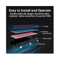 M.2 SSD Heatsink - Sort (Support PC &amp; PS5)