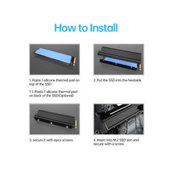 M.2 SSD Heatsink - Sort (Support PC &amp; PS5)