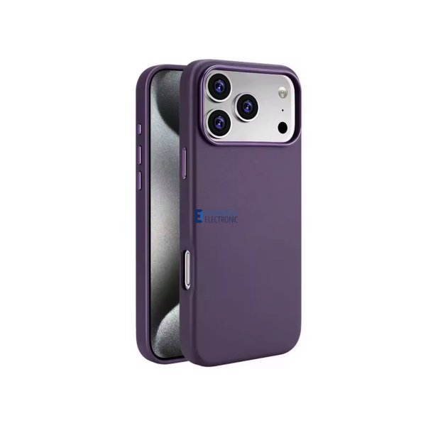 LuxCow MagSafe Cover til iPhone 16 Lilla &ndash; Premium PU L�der Cover med Tr�dl�s Opladning