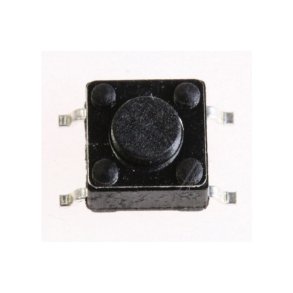 Trykknap, SMD, 12V-50MA 6,0x6,0mm (hjde:4,3mm) til overflade lodning