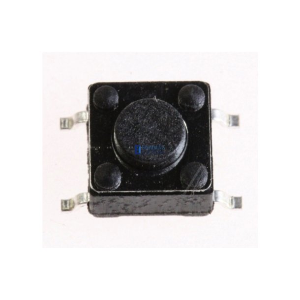 Trykknap, SMD, 12V-50MA 6,0x6,0mm (hjde:4,3mm) til overflade lodning