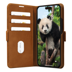 Copenhagen - iPhone 16e/15/14/13  Tan (gte lder) Flip-cover