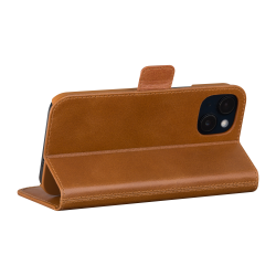 Copenhagen - iPhone 16e/15/14/13  Tan (gte lder) Flip-cover
