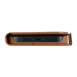 Copenhagen - iPhone 16e/15/14/13  Tan (gte lder) Flip-cover