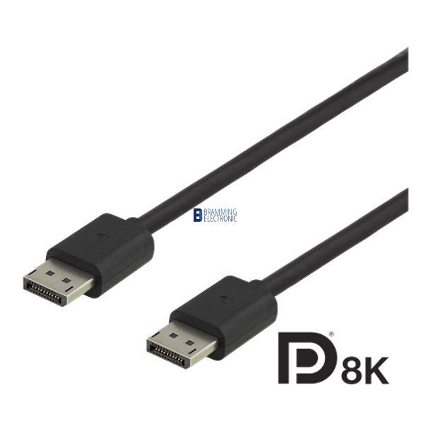 DisplayPort kabel, 5m, 8K, DP 1.4, DSC 1.2, sort