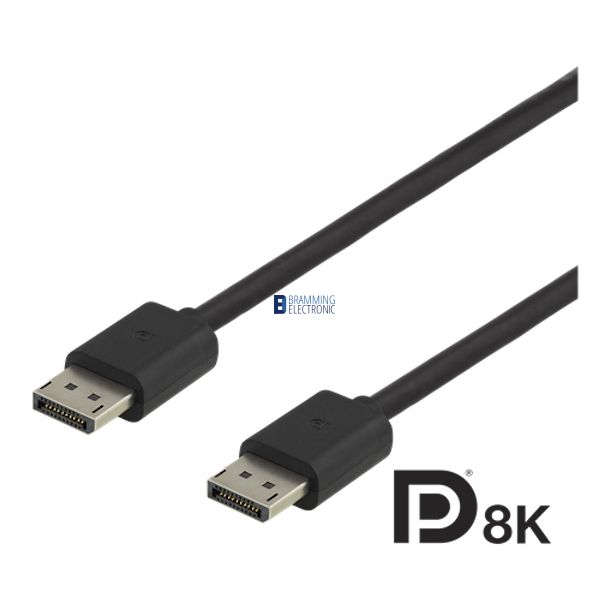 DisplayPort kabel, 3m, 8K, DP 1.4, DSC 1.2, sort