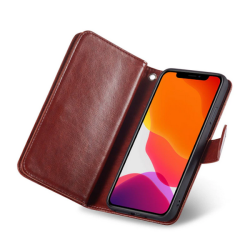 iPhone 15, Deluxe ldercover med plads til kreditkort i Brun