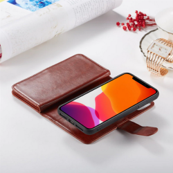 iPhone 15, Deluxe ldercover med plads til kreditkort i Brun