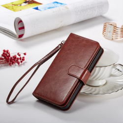 iPhone 15, Deluxe ldercover med plads til kreditkort i Brun