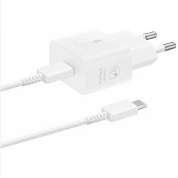 3A USB-C Wall charger (25W) Hvid - med USB-C kabel p 1m