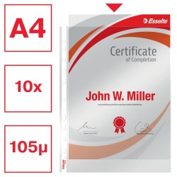 Plastlomme A4 m.huller 105my (10 stk) bning i toppen