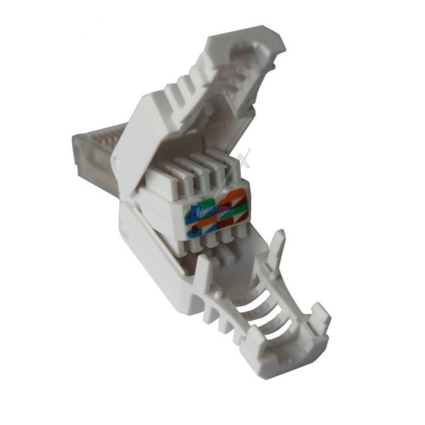 RJ45 plug Cat5E, tool-less, metal (Uskrmet)