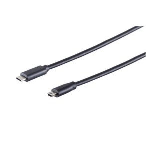 USB-C Han - USB Mini B Han, kabel 1m, sort