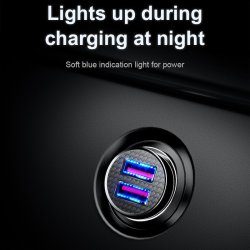 Baseus Bil lader 2xUSB 3.1A i Sort