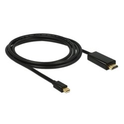 Delock Mini DisplayPort til HDMI Kabel 2m &ndash; Mini DP Han til HDMI Han &ndash; Original