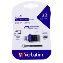 Verbatim Store 'n' Go Dual Drive USB 3.0 / USB-C 32GB &ndash; USB 3.2 Gen 1 Flashdrev