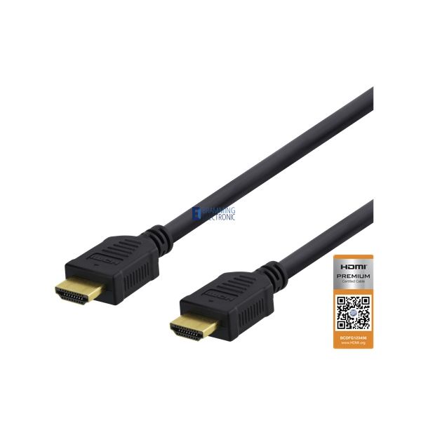 Fremkald udelukkende Arbejdsløs Premium HDMI kabel, 1 meter , 4K UHD, sort - HDMI Kabler - Bramming  Electronic ApS