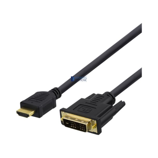 HDMI til DVI kabel, 5m, Full HD, sort