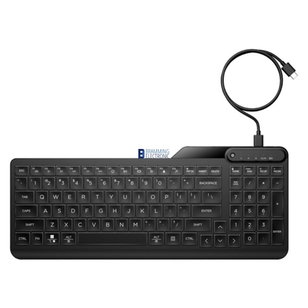 HP 400 bagbelyst tastatur med ledning (USB-C / USB-A) Nordic