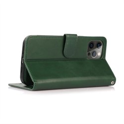 iPhone 15, 2i1 magnet ldercover med plads til kreditkort i Brun