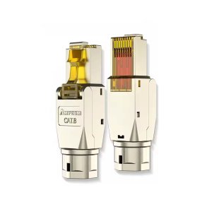 RJ45 Cat8 Stik Tool-less Sk�rmet Metal &ndash; AMPCOM 2 stk.