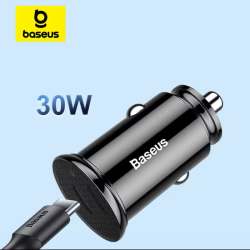 Baseus Bil lader, 2xUSB-C 3.5A i Sort