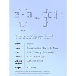 Baseus, Telefon bilholder, Luft udtag version