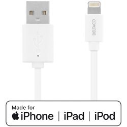 Opladerkabel Lightning - Usb-A, 0.5m, hvid