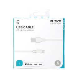 USB-A til Lightning Kabel 1 Meter Hvid &ndash; MFi Certificeret Oplader- & Synkroniseringskabel 2.4A