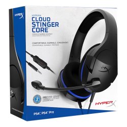 HyperX Cloud Stinger Core, officielt PS4-licenseret headset, sort/bl