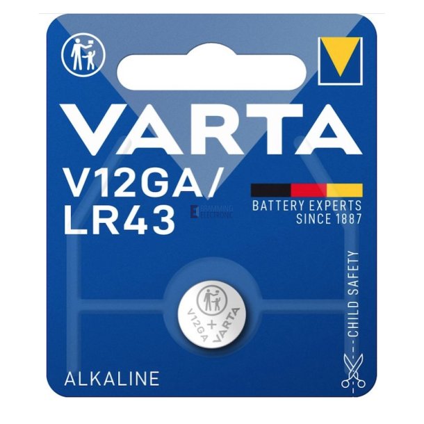 LR43 V12GA 1.5V Knapcelle Batteri Varta Alkaline 11,6X4,2mm