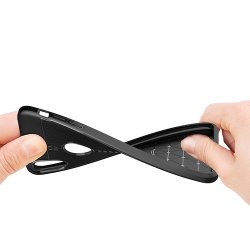 iPhone XS Max, TPU Case (Litchi Texture) i Sort