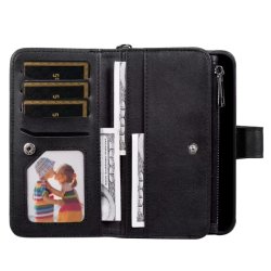 iPhone 12 / 12 Pro, Luksus ldercover med plads til 8 kreditkort (Brun)