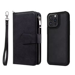 iPhone 12 / 12 Pro, Luksus ldercover med plads til 8 kreditkort (Brun)