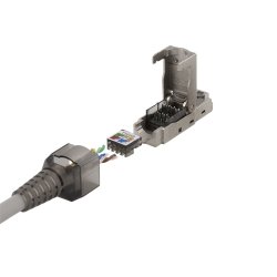 RJ45 plug Cat6A, tool-less, metal (Skrmet)