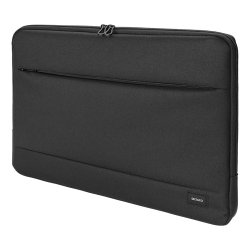 Laptop sleeve, for laptops up to 15.6", polyester, sort