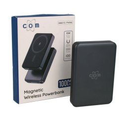 Power bank 10000 mAh, USB-C 20W, Tr�dl�s ladning 15W, Sort (MAGSAFE)