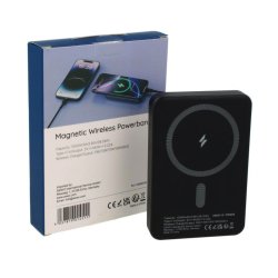 Power bank 10000 mAh, USB-C 20W, Tr�dl�s ladning 15W, Sort (MAGSAFE)