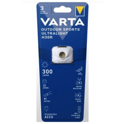 H30R WHITE VARTA Outdoor Sports Ultralight pandelygte (hvid)