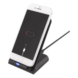 Trdls Hurtig oplader med vinklet stativ, 10W, Qi 1.2.4, sort