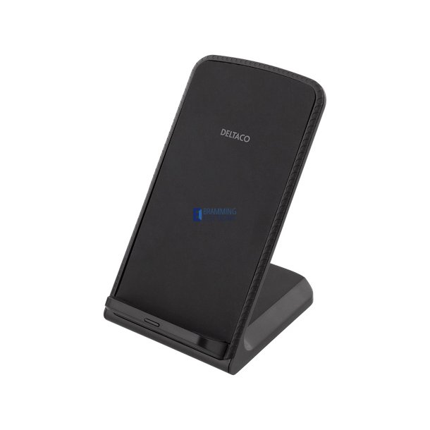 Trdls Hurtig oplader med vinklet stativ, 10W, Qi 1.2.4, sort