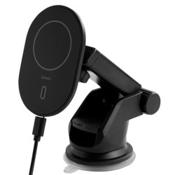 Trdls biloplader med magnetisk snap-funktion, Sort, QI-1035