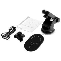 Trdls biloplader med magnetisk snap-funktion, Sort, QI-1035