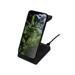 3-i-1 Tr�dl�s Oplader Stand 15W &ndash; Qi Oplader til Smartphone, Apple Watch & H�retelefoner